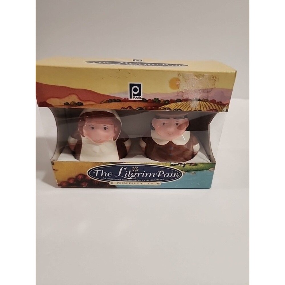 Publix Encore Edition The Lilgrim Pair Salt Pepper Shakers Thanksgiving Pilgrim